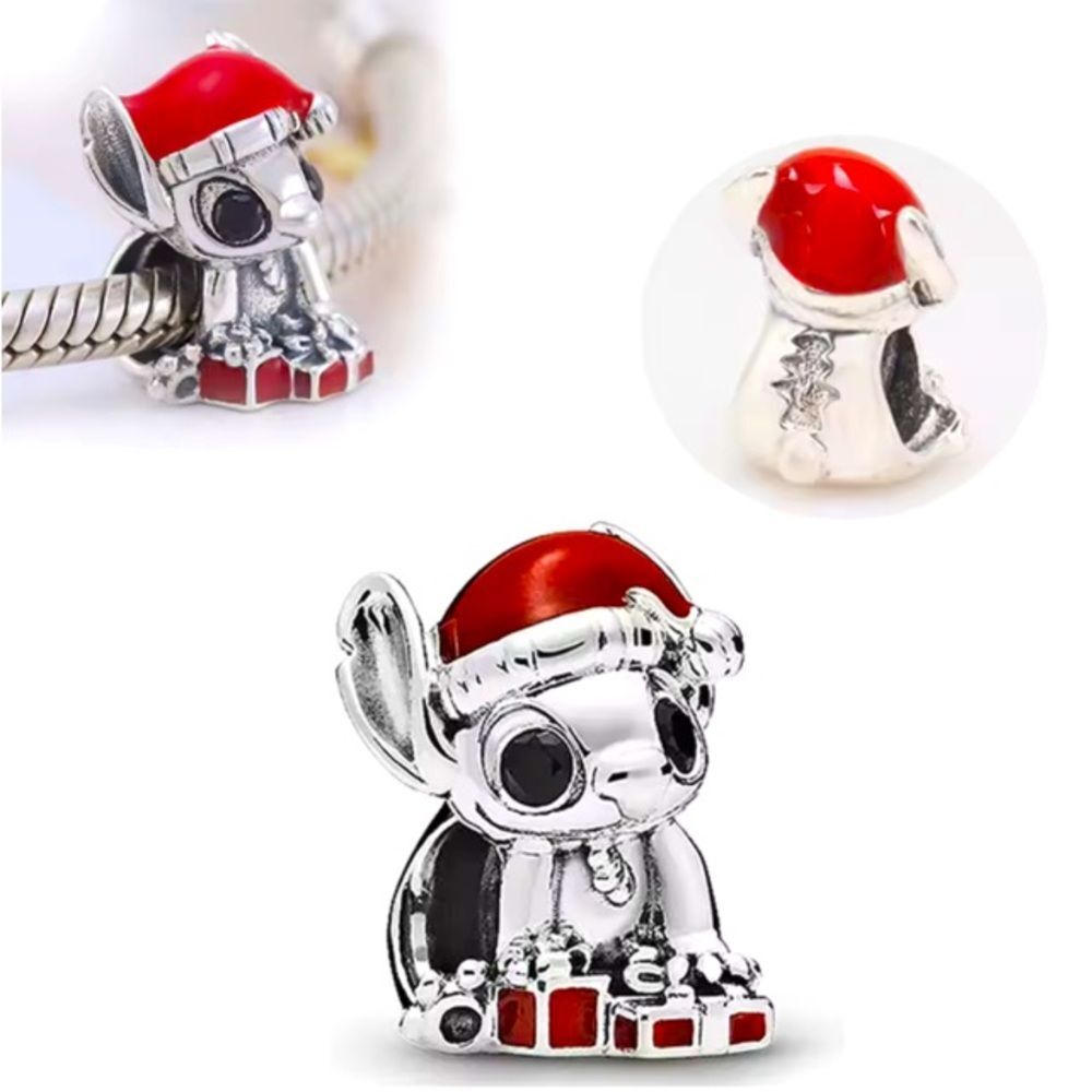 NWOT Stitch Christmas Disney x Pandora FIT Silver Charm 798452C01